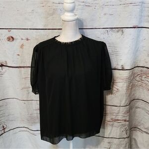 Wilfred Smocked Short Sleeve Blouse Size XL